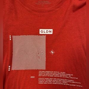 Golden Aesthetics GLDN Graphic Long Sleeve Shirt - Red - Size 2XL